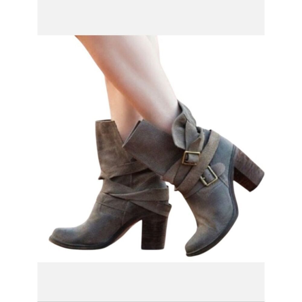 Jeffrey Campbell Ibiza Leather Wrap Strap Boots Size 10